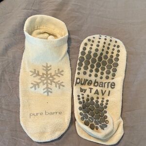 Pure Barre Cream Grip Socks